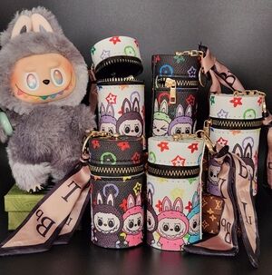 Labubu Leather Small Zip Case Keychain